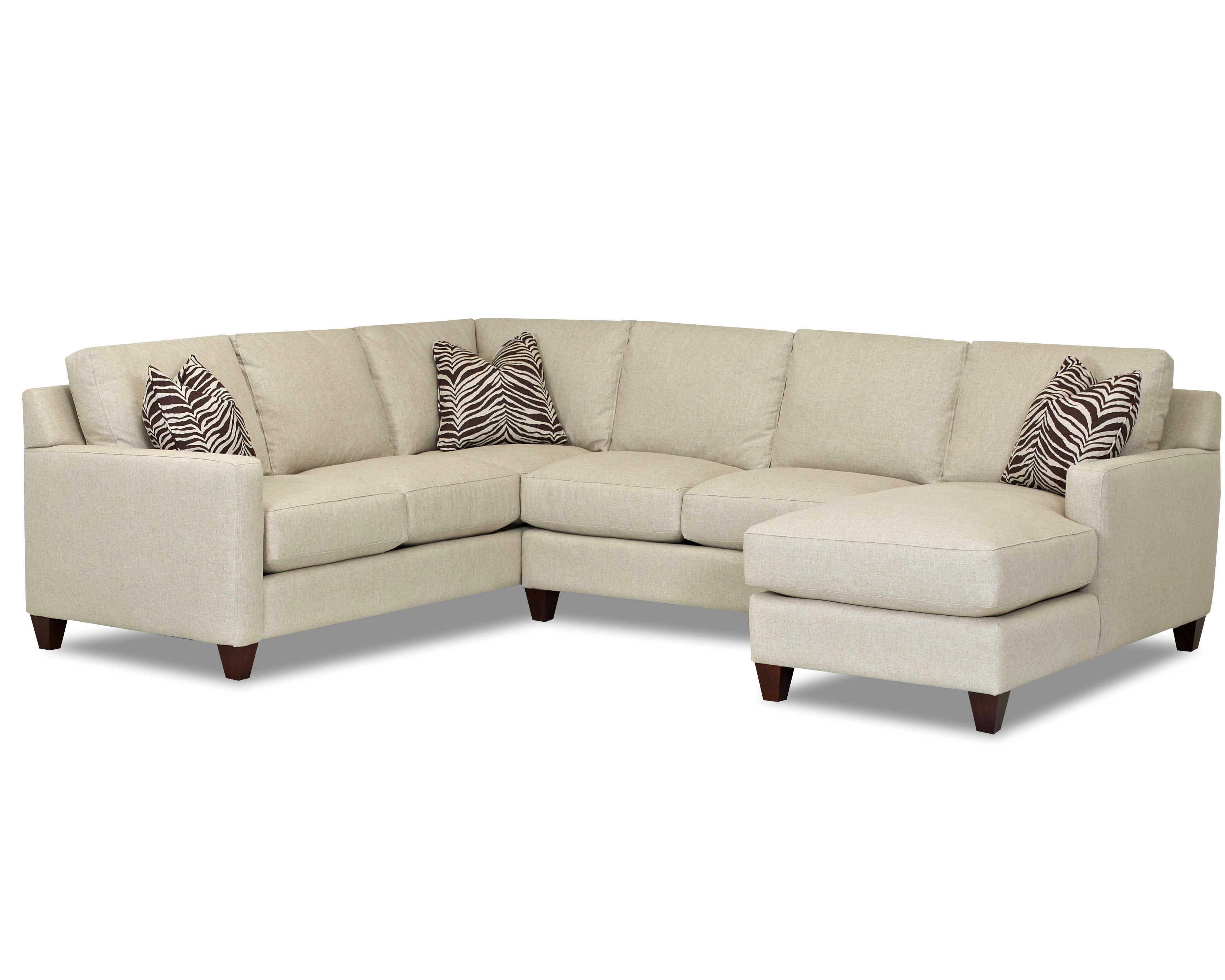 Klaussner Fuller Contemporary Stationary Sectional with Track Arms